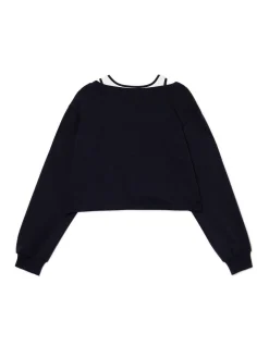 Discount Krótka bluza z topem i nadrukiem Bluzy|Sety
