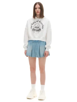 Fashion Krótka bluza ze spranym nadrukiem Bluzy