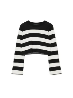 Online Krótki sweter w paski Swetry