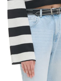 Online Krótki sweter w paski Swetry