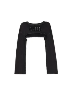 Sale Krótki sweter z agrafkami Swetry