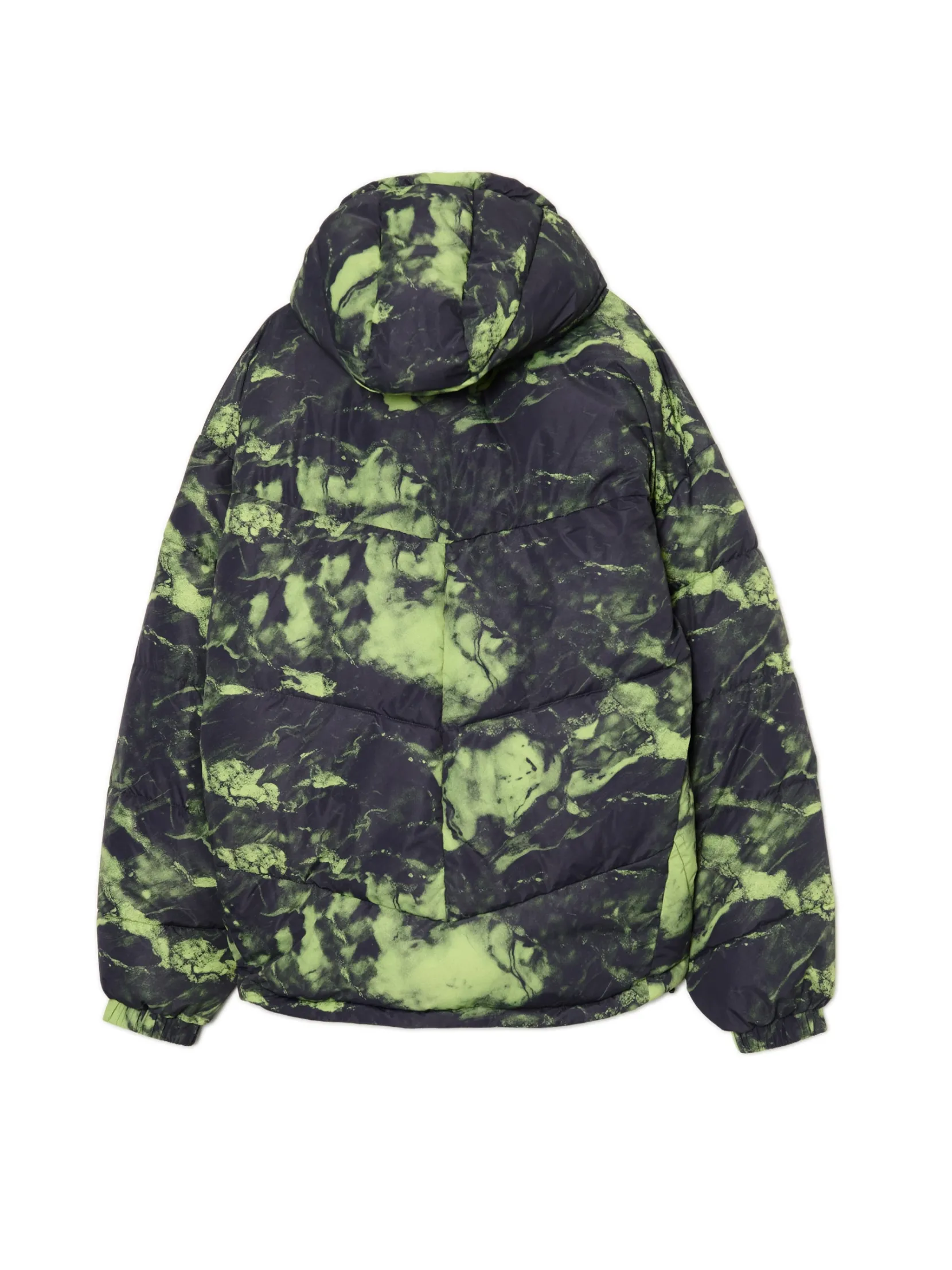 Fashion Kurtka puffer z kapturem i organicznym wzorem Kurtki Zimowe|Kurtki, Płaszcze