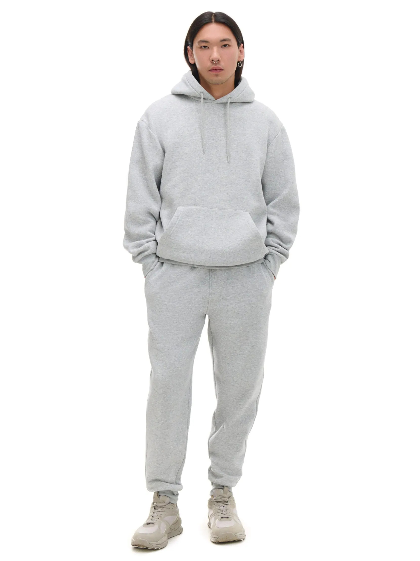 Discount Melanżowe dresowe joggery regular Spodnie|Sety