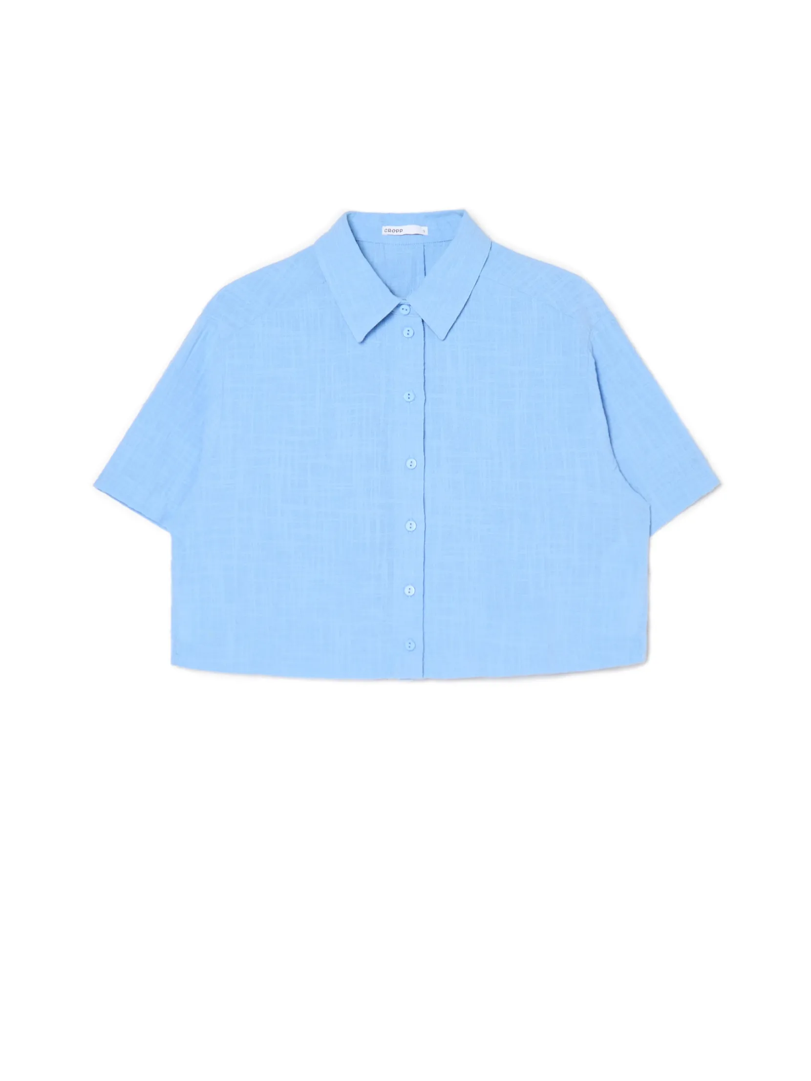Fashion Niebieska koszula w retro stylu Koszule, Bluzki