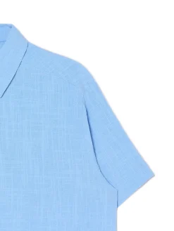 Fashion Niebieska koszula w retro stylu Koszule, Bluzki