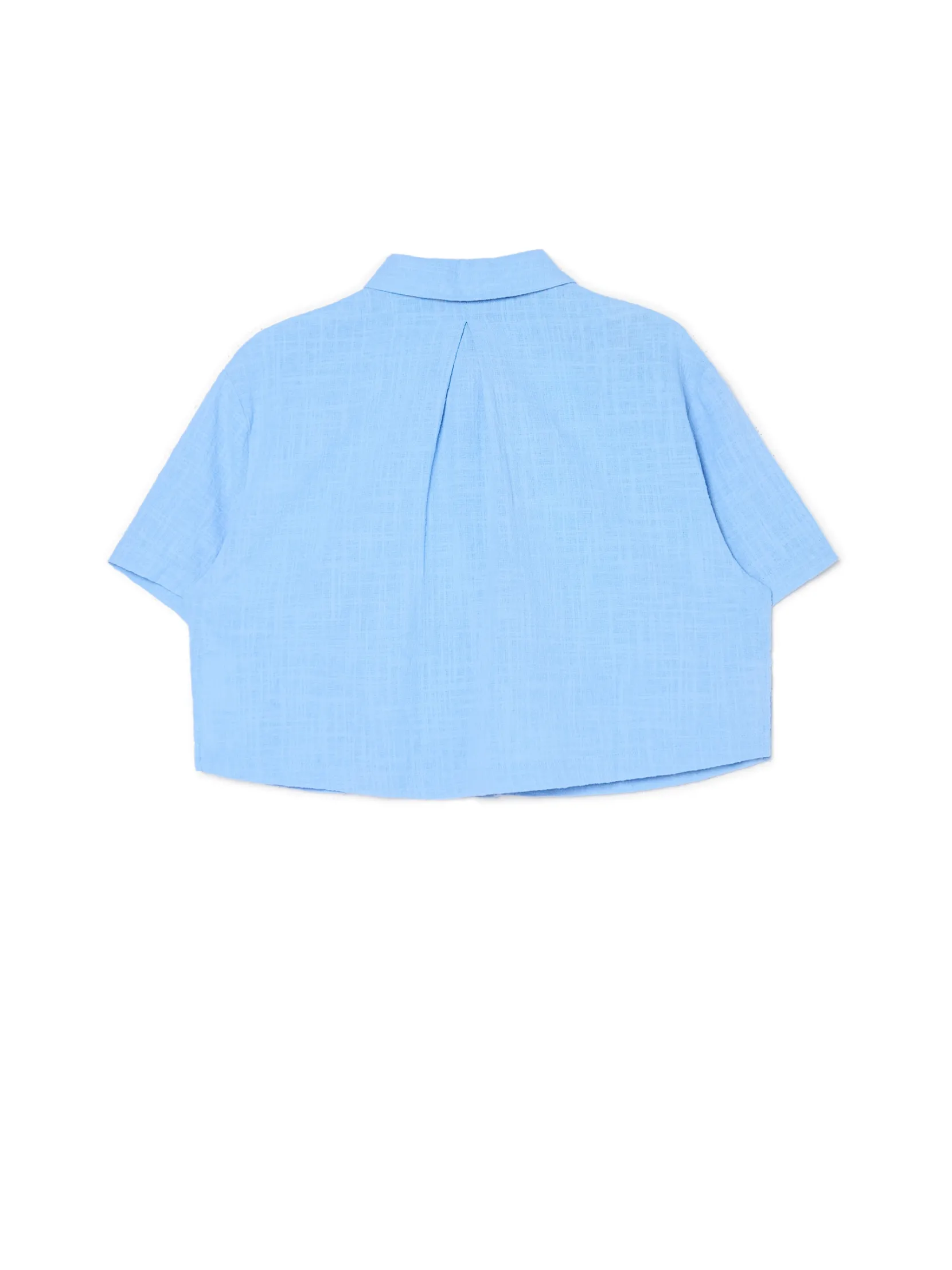 Fashion Niebieska koszula w retro stylu Koszule, Bluzki