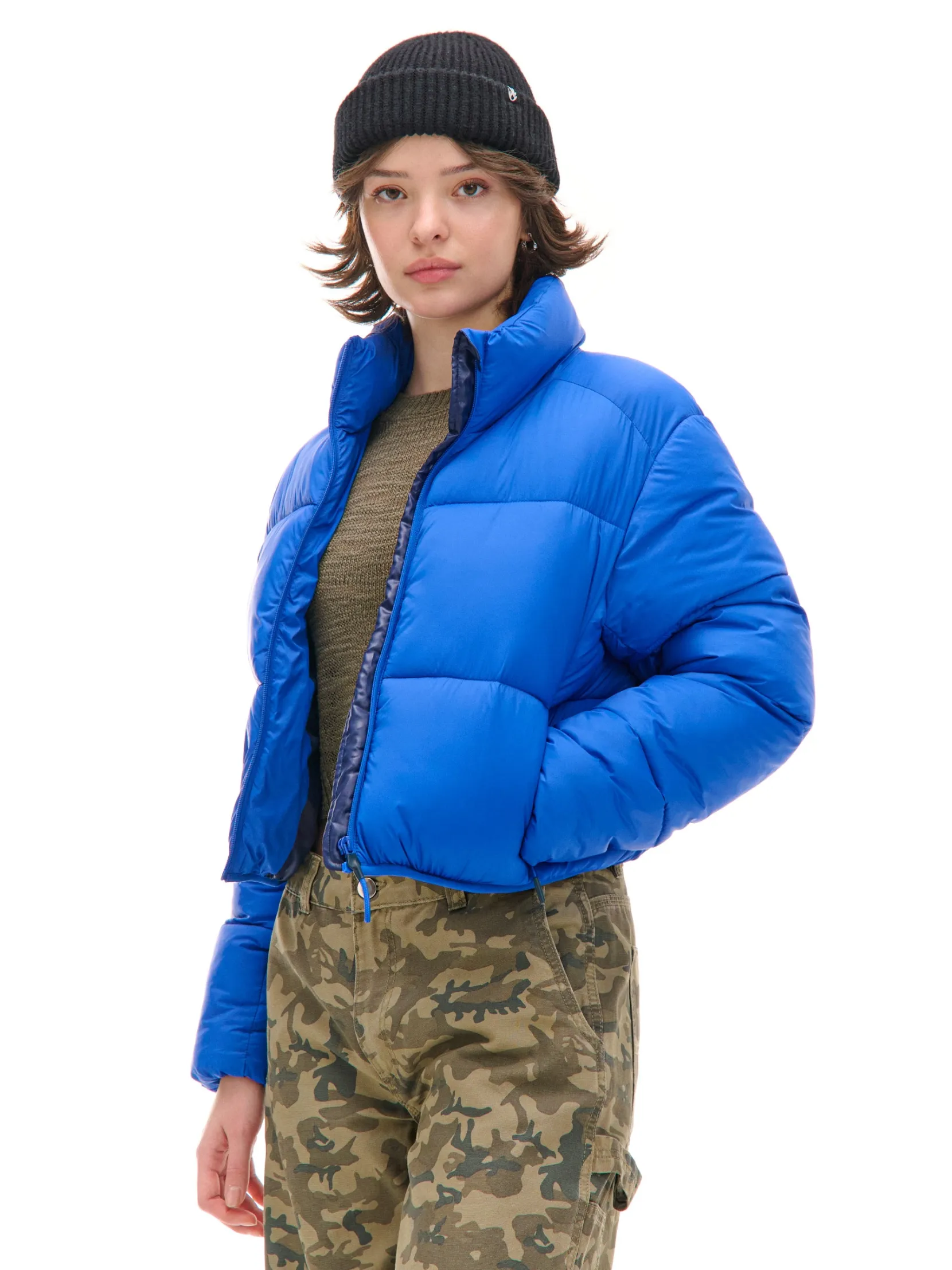 Fashion Niebieska kurtka puffer Kurtki, Płaszcze