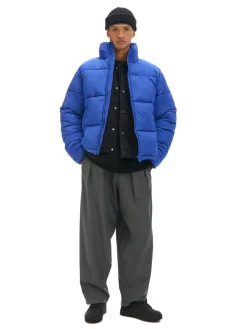 Sale Niebieska kurtka puffer ze stójką Kurtki Zimowe|Kurtki, Płaszcze