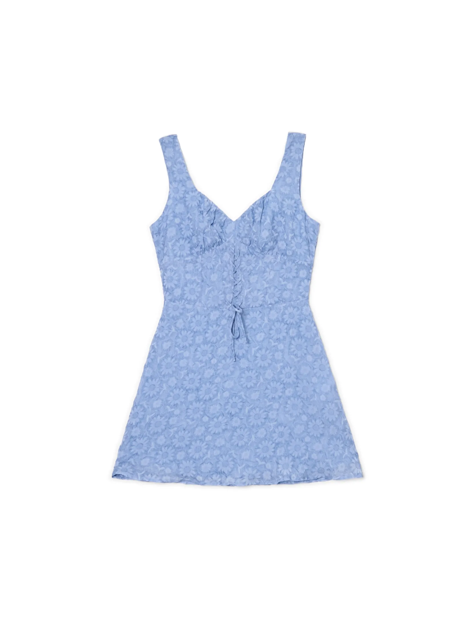 New Niebieska sukienka mini w kwiaty Sukienki, Kombinezony