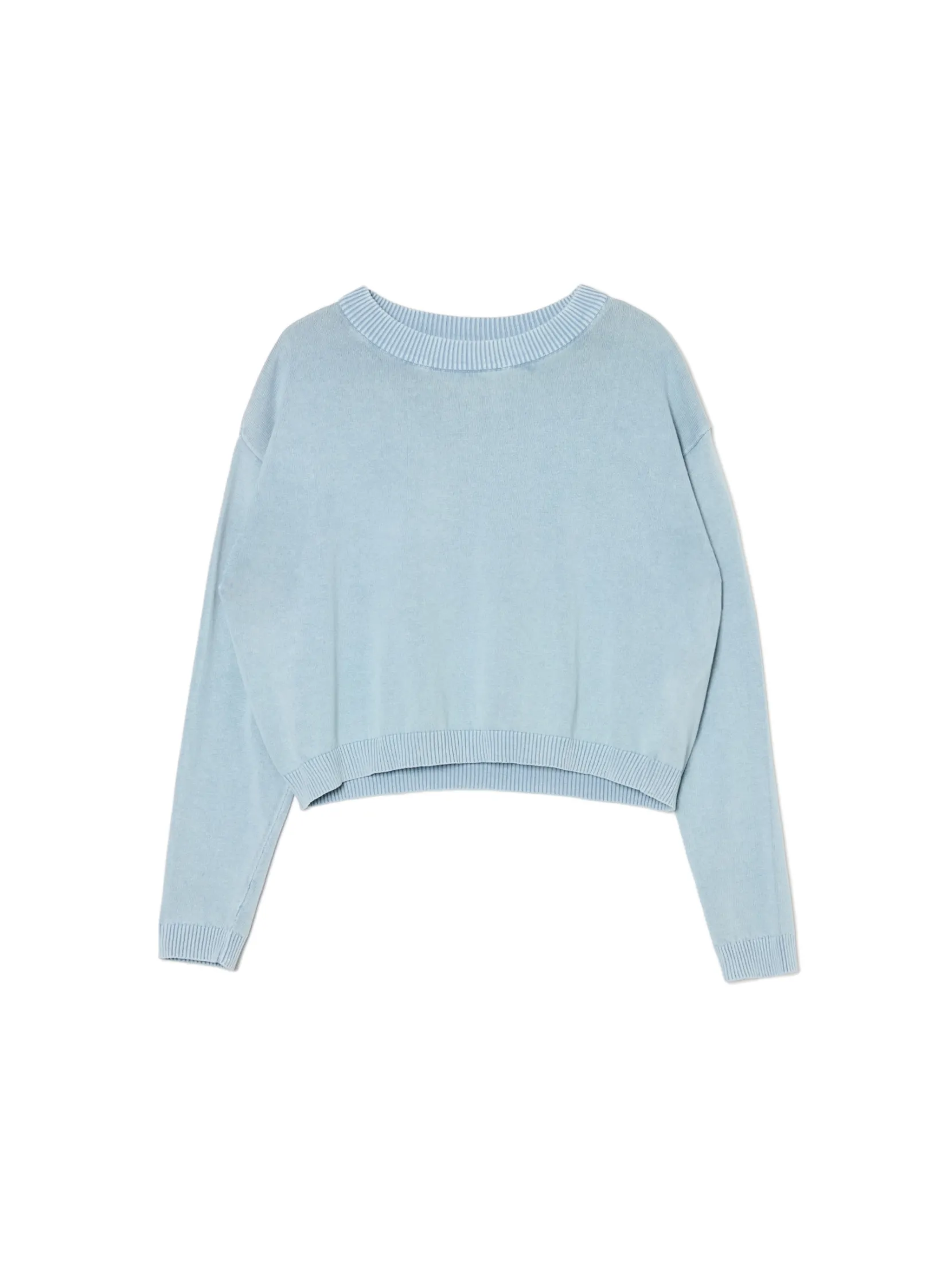 Best Niebieski sweter z efektem sprania Swetry