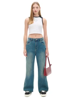 Hot e jeansy retro wide leg Jeansy