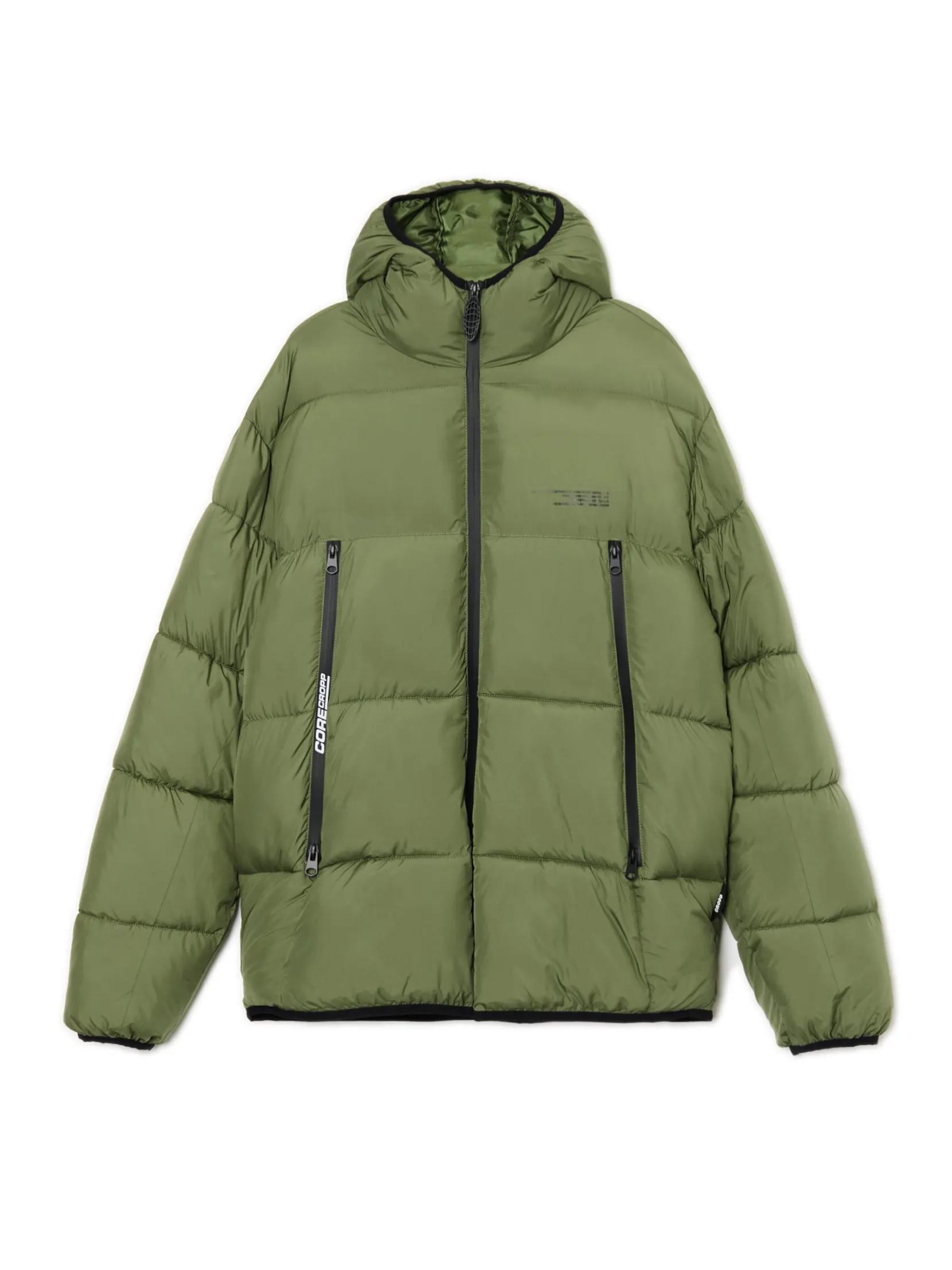 Discount Oliwkowa pikowana kurtka puffer Kurtki Zimowe|Kurtki, Płaszcze