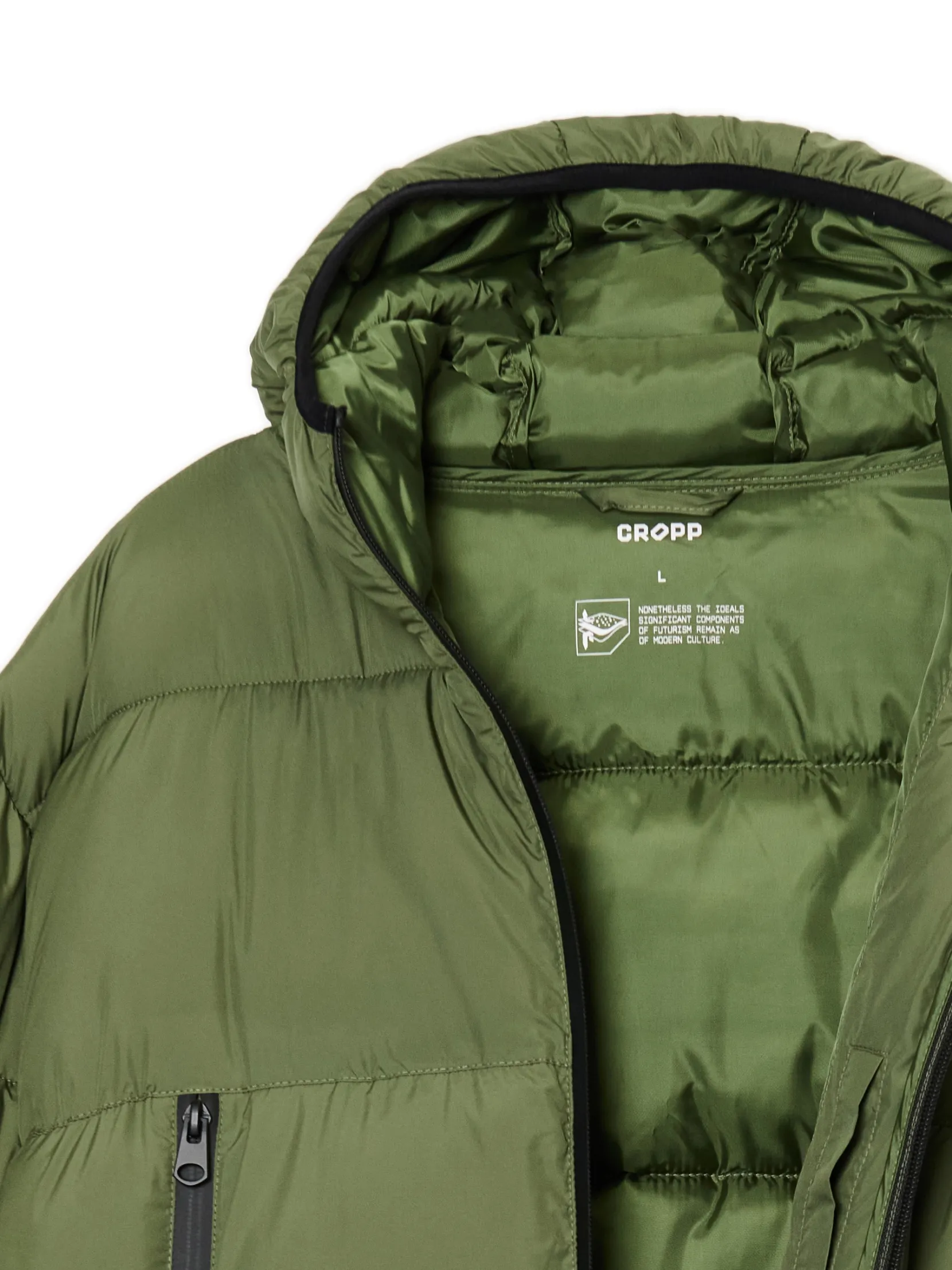 Discount Oliwkowa pikowana kurtka puffer Kurtki Zimowe|Kurtki, Płaszcze