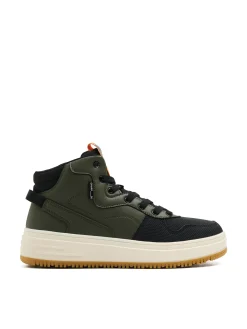 Discount Oliwkowe sneakersy na solidnej podeszwie Sneakersy|Za Kostkę