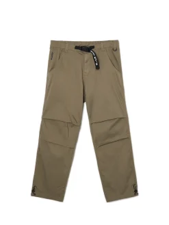 New Oliwkowe spodnie parachute z paskiem Spodnie