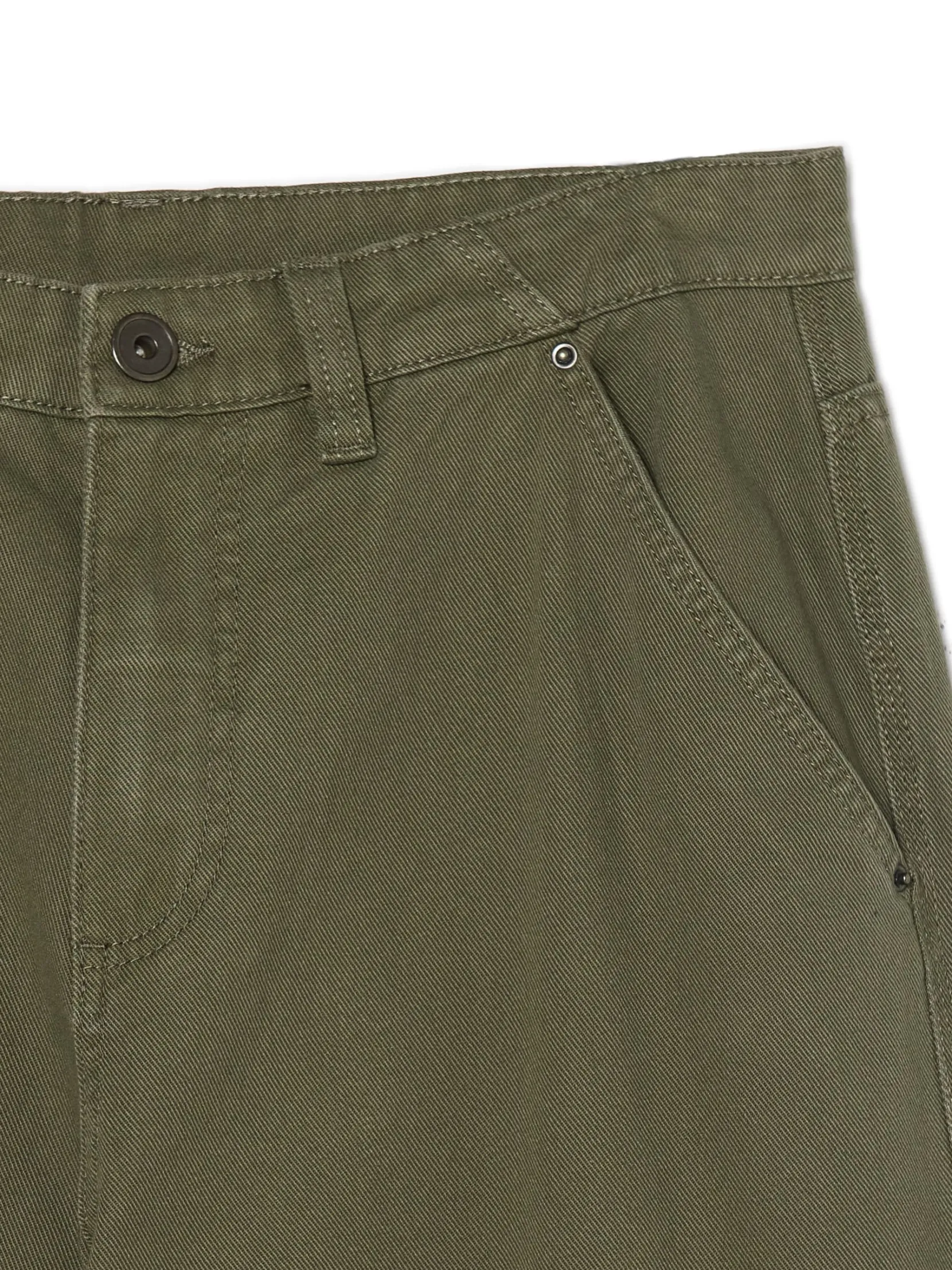 Clearance Oliwkowe spodnie wide leg Baggy|Spodnie