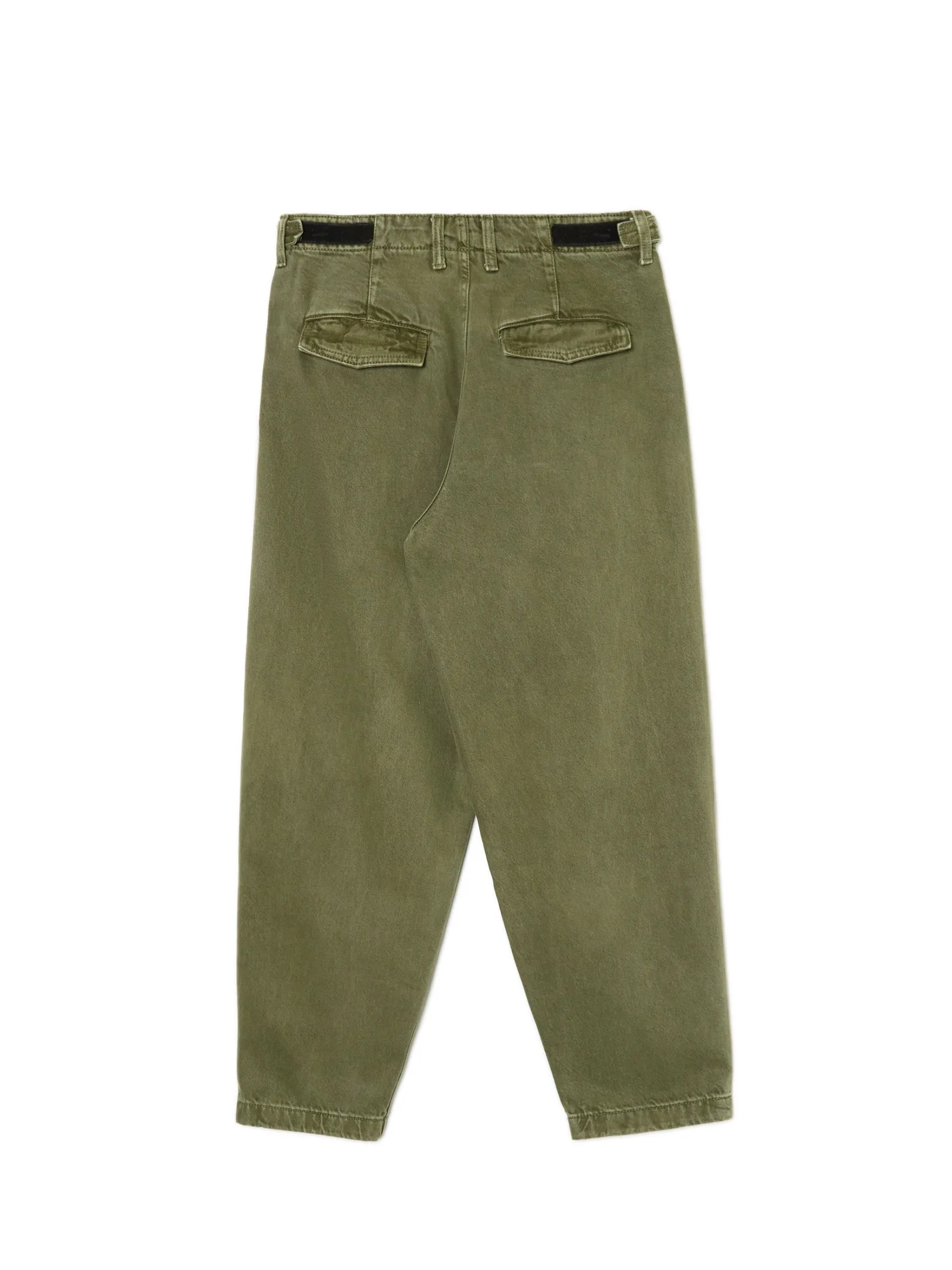 Hot Oliwkowe szerokie chinosy Baggy|Spodnie