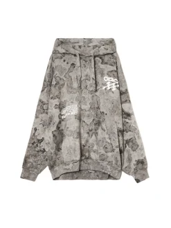 Discount Oversizowa bluza z kapturem i nadrukiem Bluzy