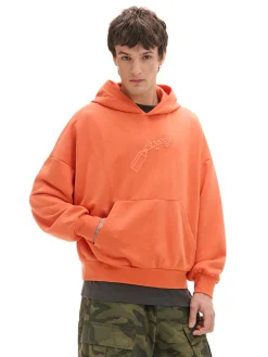 Online Pomarańczowa bluza z kapturem Bluzy