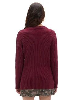 Clearance Prążkowany sweter oversize Swetry