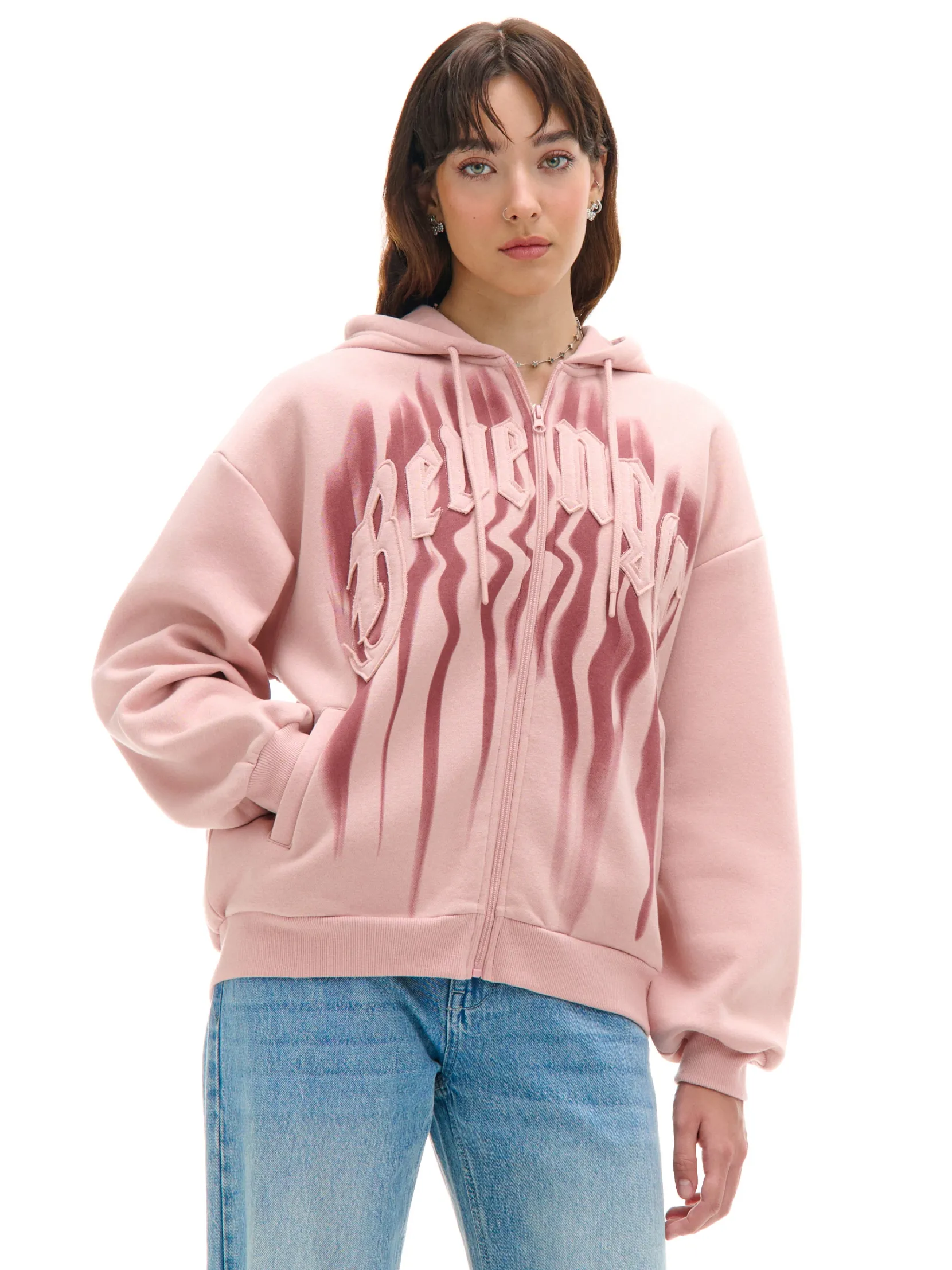 Best Różowa bluza z kapturem Bluzy