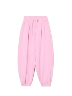 Clearance Różowe joggery z wysokim stanem Spodnie