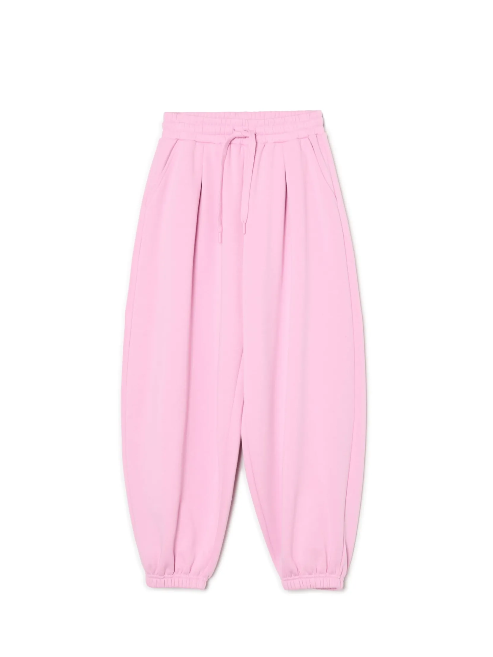 Clearance Różowe joggery z wysokim stanem Spodnie
