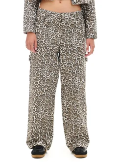 Hot Spodnie baggy w panterkę Spodnie|Sety