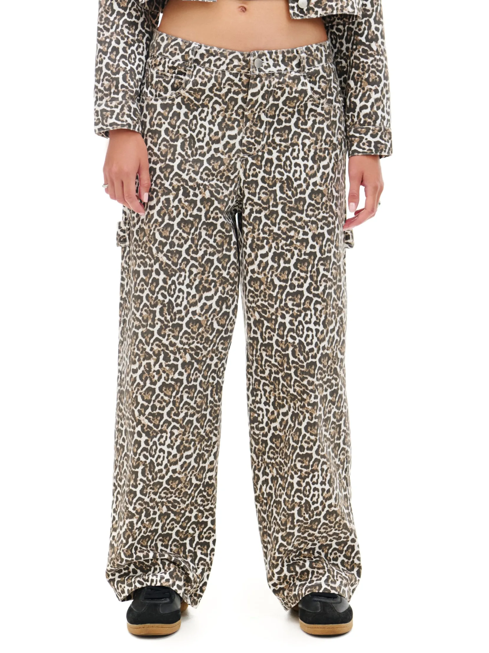 Hot Spodnie baggy w panterkę Spodnie|Sety
