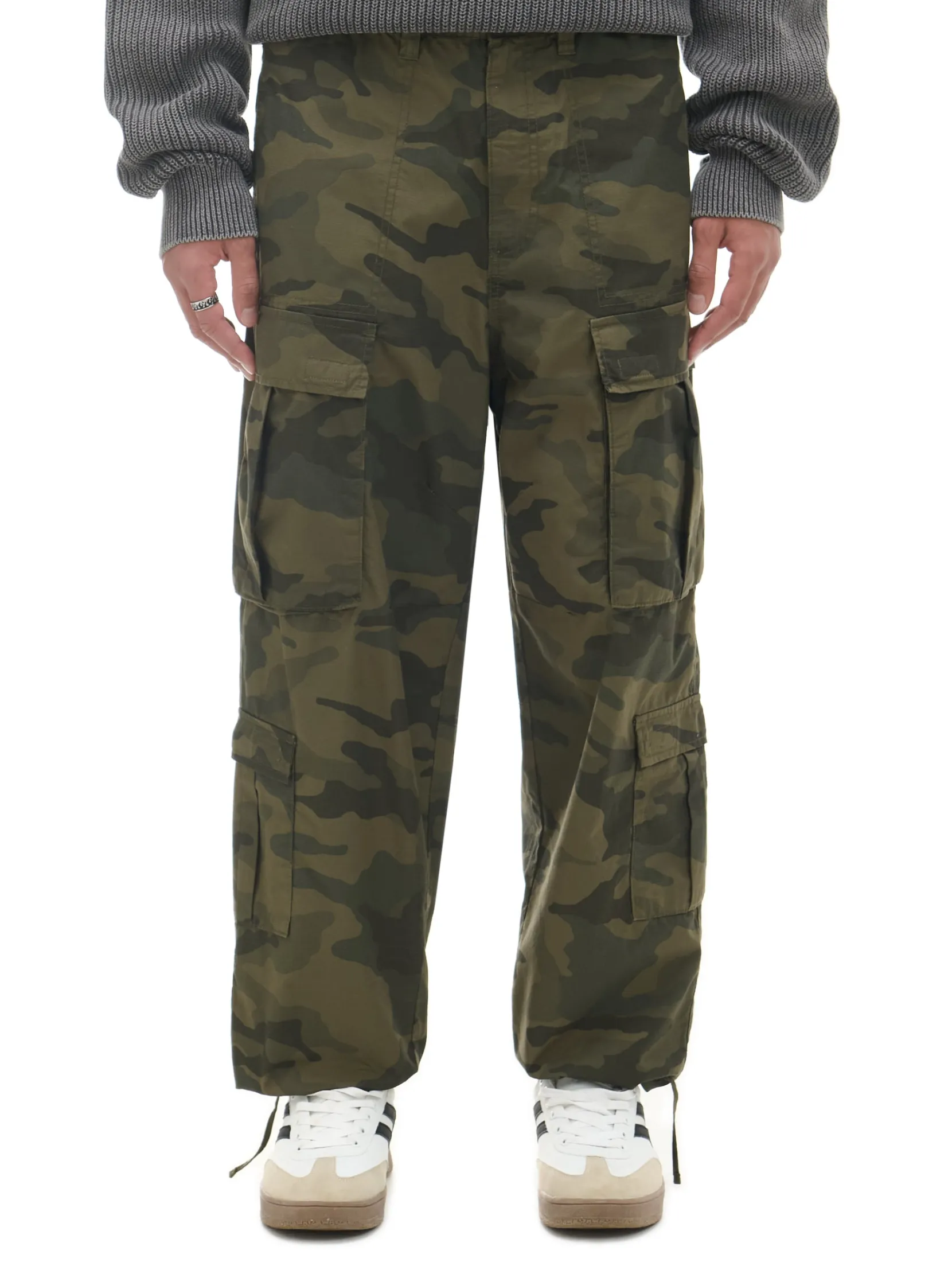 Clearance Spodnie cargo z motywem moro Spodnie
