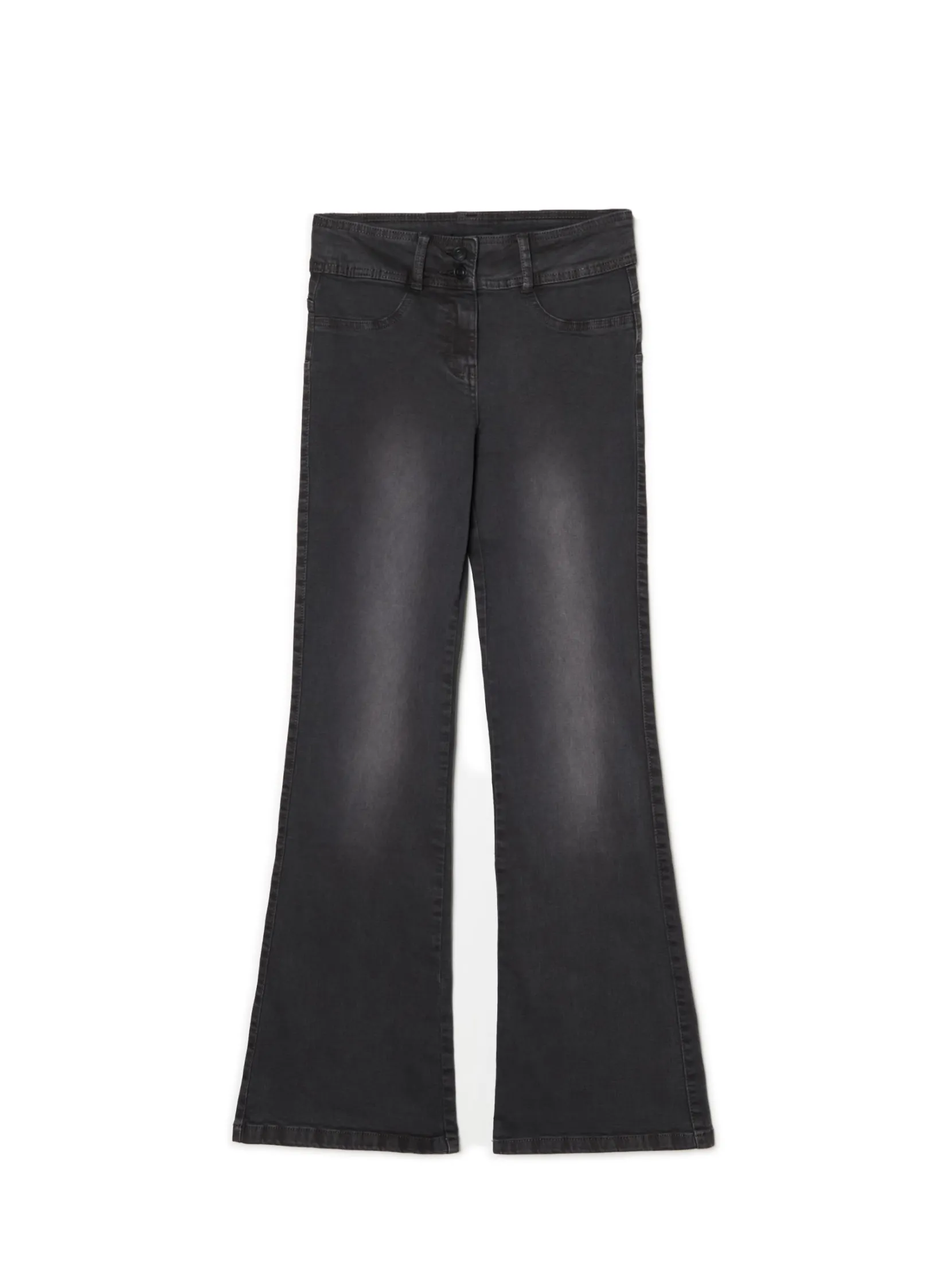 Clearance Spodnie flare z efektem sprania Spodnie