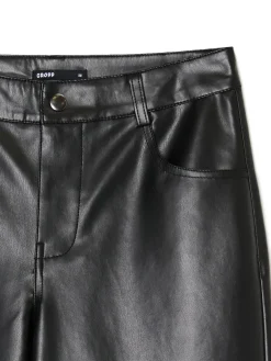 Discount Spodnie straight z imitacji skóry Spodnie