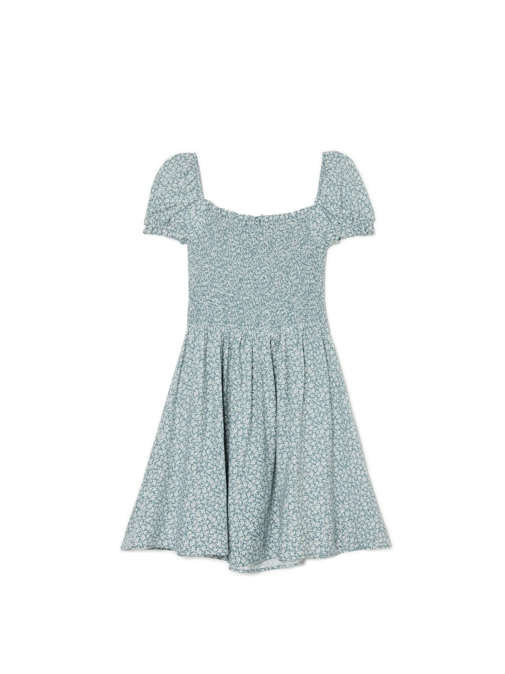 Clearance Sukienka mini z bufiastymi rękawami i kwiatowym nadrukiem Sukienki, Kombinezony