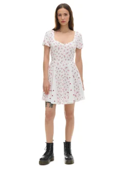 Clearance Sukienka mini z wiskozy w kwiaty Sukienki, Kombinezony
