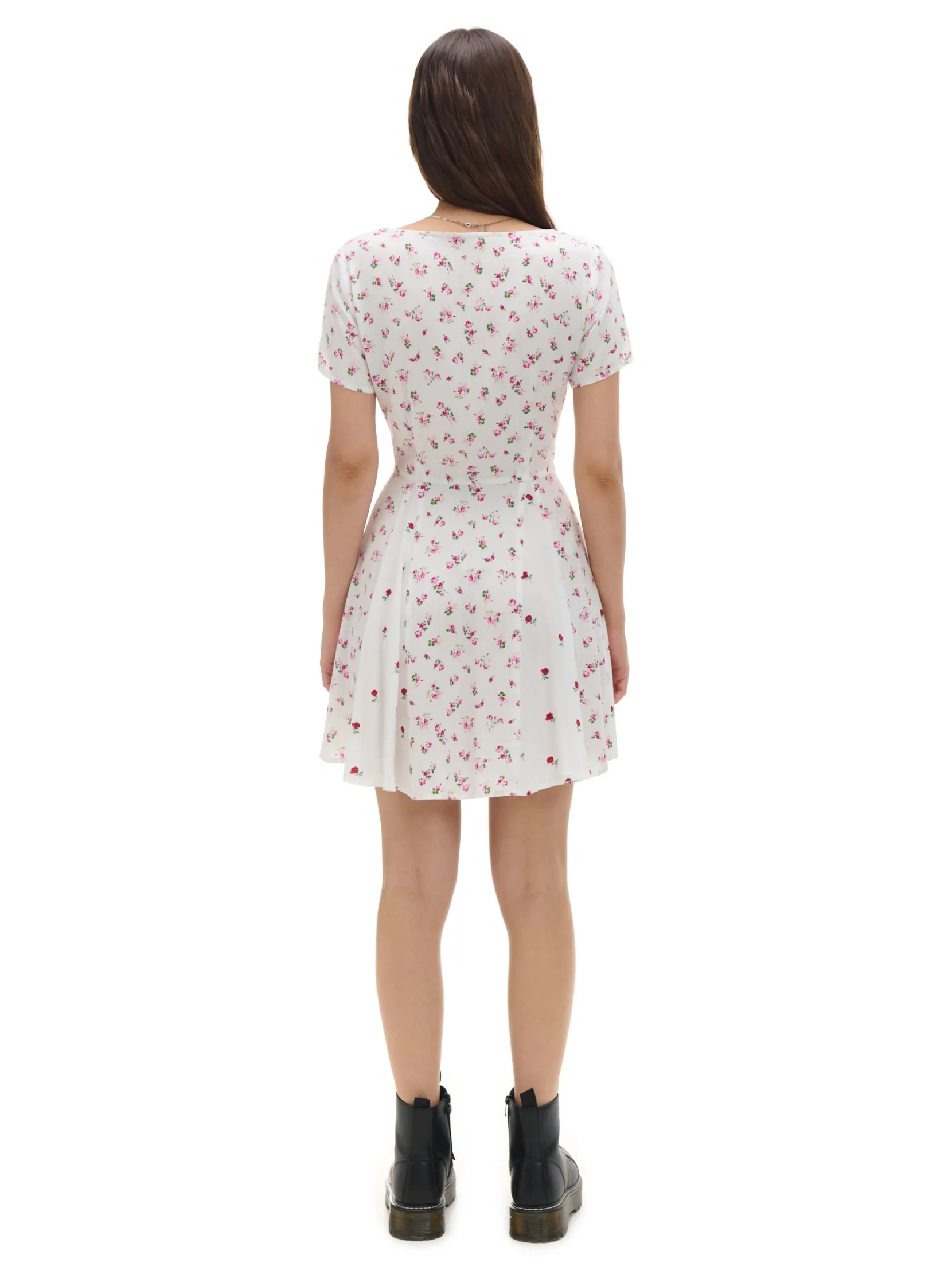 Clearance Sukienka mini z wiskozy w kwiaty Sukienki, Kombinezony