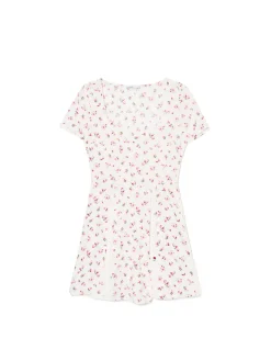 Clearance Sukienka mini z wiskozy w kwiaty Sukienki, Kombinezony