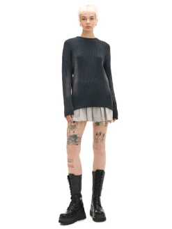Fashion Sweter oversize z efektem sprania Swetry