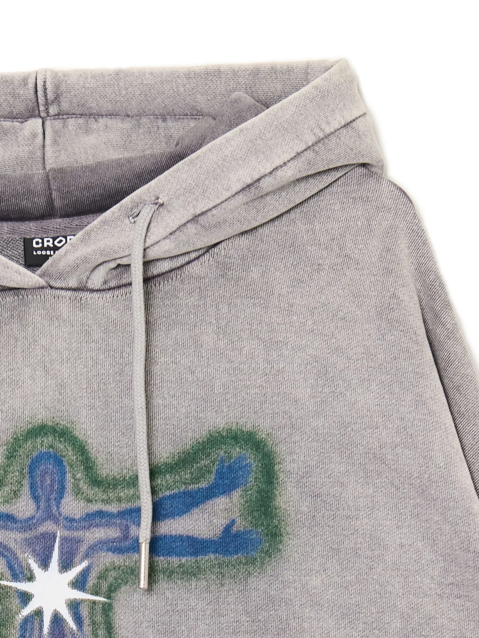 Online Szara bluza hoodie z nadrukiem Bluzy