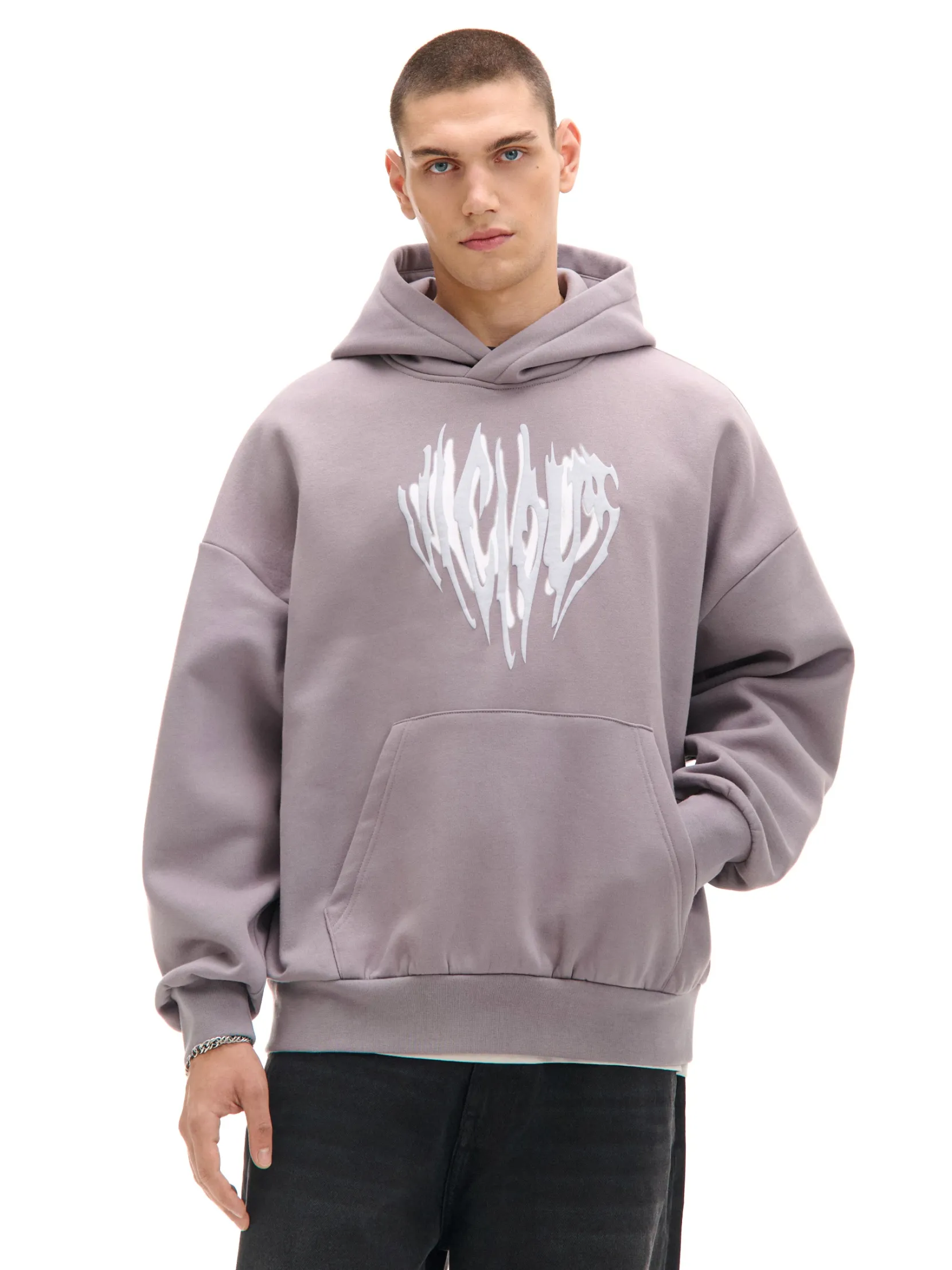Online Szara bluza z kapturem i nadrukiem UNISEX Bluzy|Unisex