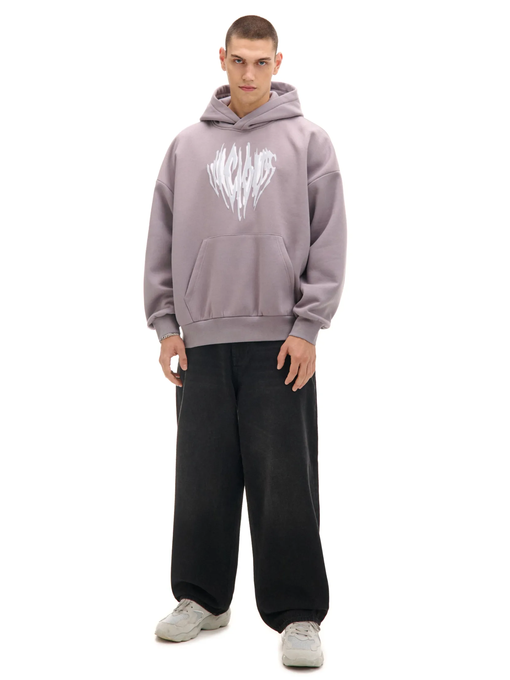Online Szara bluza z kapturem i nadrukiem UNISEX Bluzy|Unisex