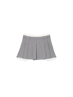 Best Szara mini z plisami Spódnice|Sety
