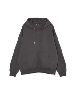 Clearance Szara rozpinana bluza oversize Bluzy
