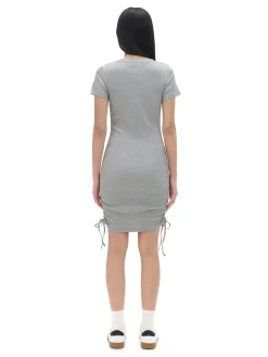 Fashion Szara sukienka z ozdobnym marszczeniem Sukienki, Kombinezony