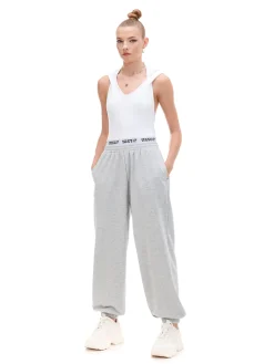 Outlet Szare dresowe joggery Spodnie