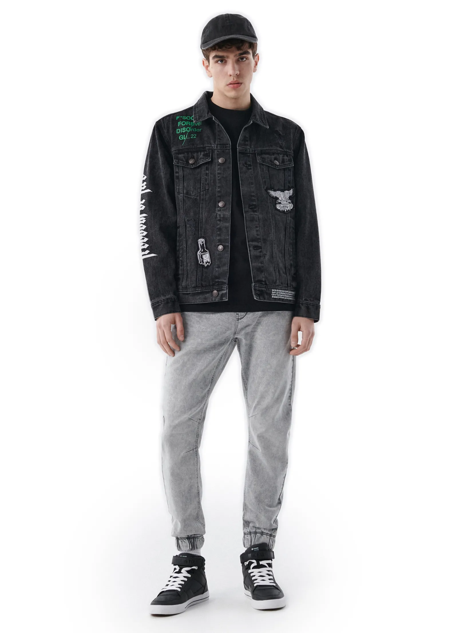 Best Szare jeansowe joggery Jeansy