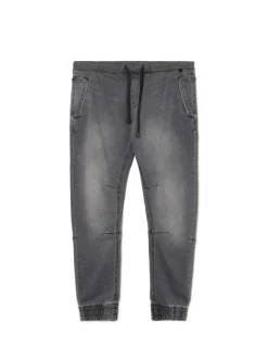 Sale Szare jeansowe joggery chino Jeansy