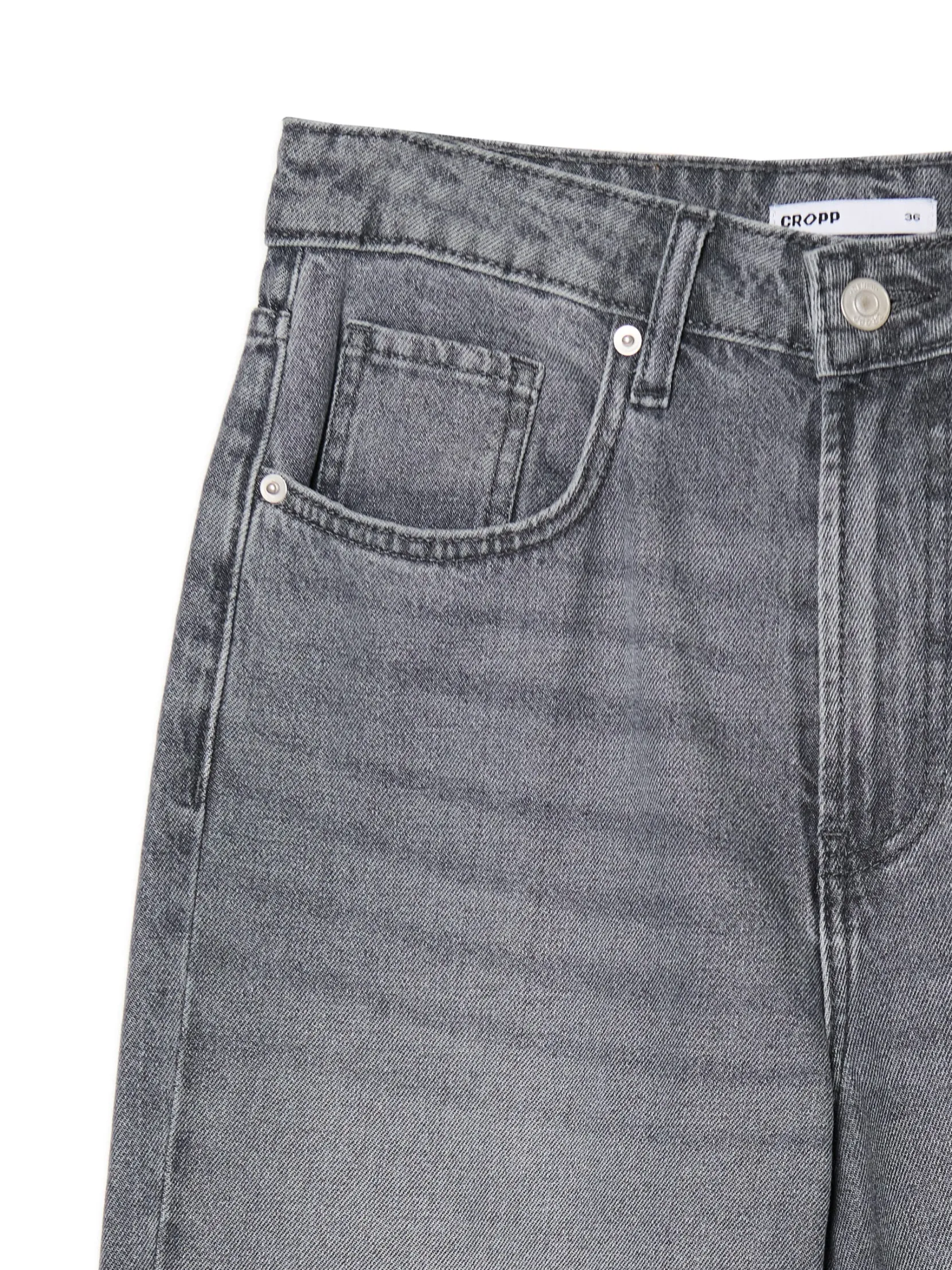 Sale Szare jeansy mom z wysokim stanem Jeansy