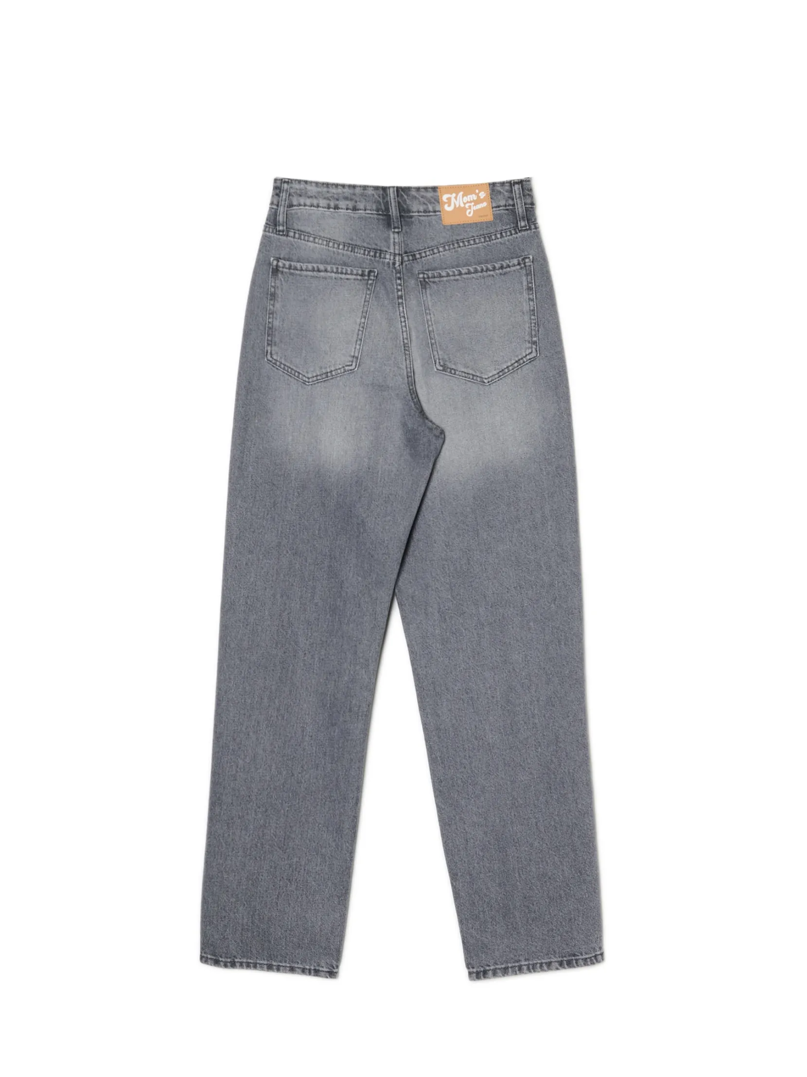 Sale Szare jeansy mom z wysokim stanem Jeansy