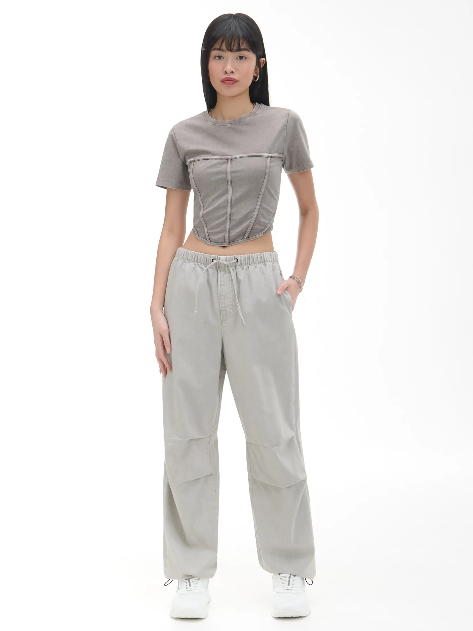 Sale Szare jeansy parachute Jeansy