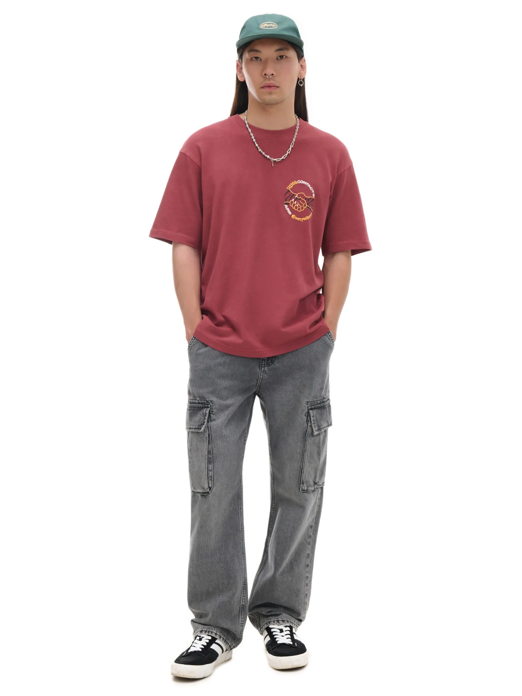 New Szare jeansy relaxed Jeansy